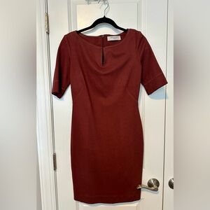 MM Lafleur Rich Burgundy Midi Dress